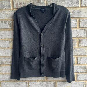 J. Crew Long Sleeve V-Neck Wool Blend Button Up Cardigan Sweater Women's Size S